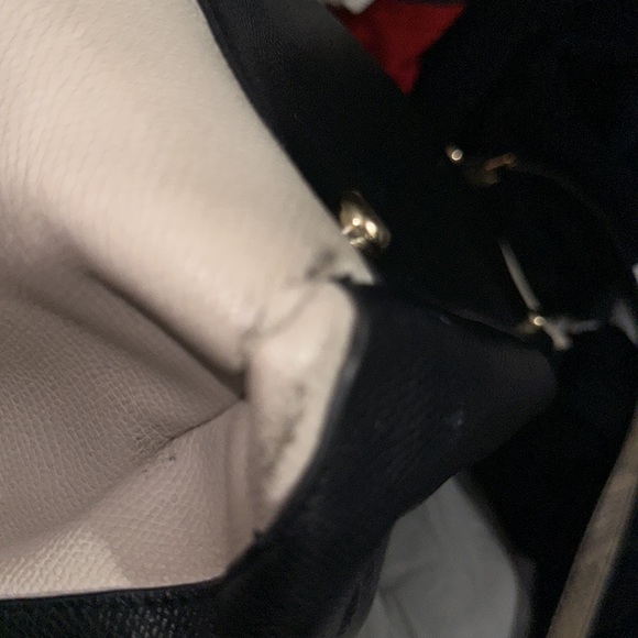 Coach leather black and cream with snakeskin straps very large bag nice - Picture 16 of 17